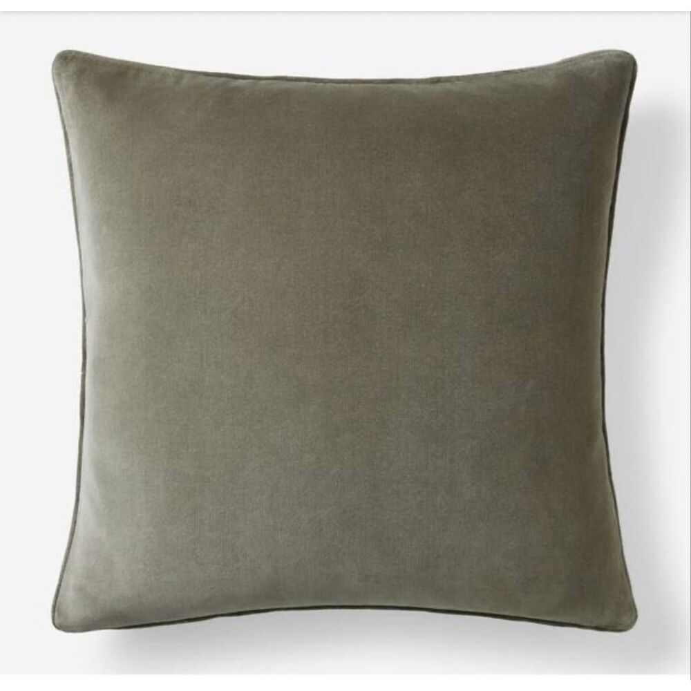 The Company Store Legends Luxury Sage Green Velvet Throw Pillow Cover 24X24